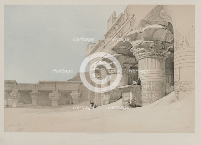 Egypt and Nubia, Volume II: Edfou, 1846. Creator: Louis Haghe (British, 1806-1885); F.G.Moon, 20 Threadneedle Street, London.