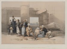 Egypt and Nubia, Volume II: Entrance of the Temple of Amun, Thebes, 1847. Creator: Louis Haghe (British, 1806-1885); F.G. Moon, 20 Threadneedle Street, London