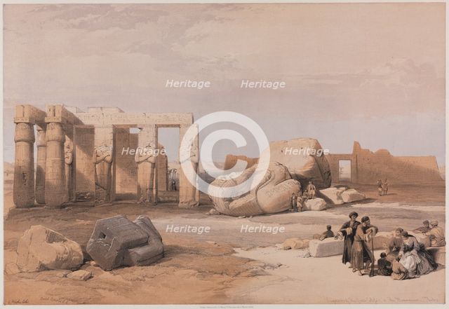Egypt and Nubia, Volume II: Fragments of the Great Colossi at the Memnonium, Thebes, 1847. Creator: Louis Haghe (British, 1806-1885); F.G.Moon, 20 Threadneedle Street, London.