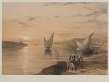 Egypt and Nubia, Volume II: Hagar Setsilis, 1847. Creator: Louis Haghe (British, 1806-1885); F.G.Moon, 20 Threadneedle Street, London