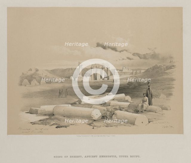 Egypt and Nubia, Volume II: Hermont, Ancient Hermonthis, 1848. Creator: Louis Haghe (British, 1806-1885); F.G.Moon, 20 Threadneedle Street, London.