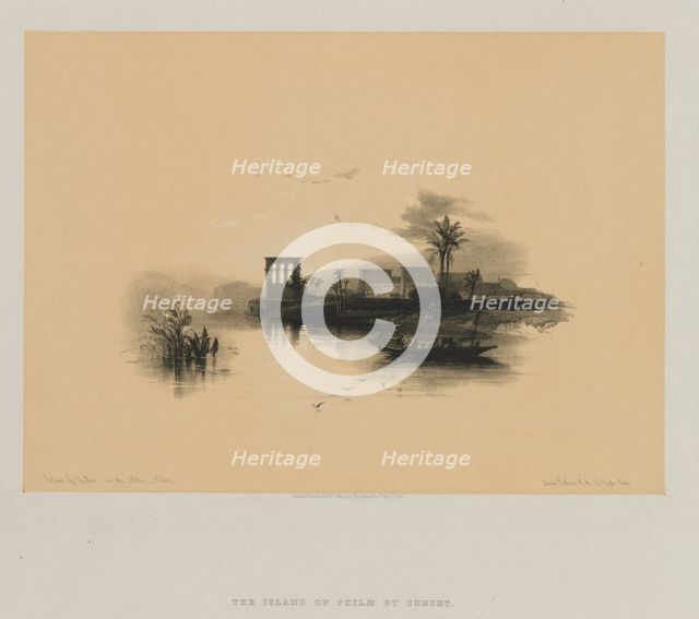 Egypt and Nubia, Volume II: Island of Philae, on the Nile, Nubia, 1847. Creator: Louis Haghe (British, 1806-1885); F.G.Moon, 20 Threadneedle Street, London.