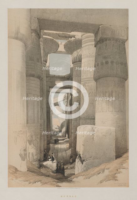 Egypt and Nubia, Volume II: Karnak, 1847. Creator: Louis Haghe (British, 1806-1885); F.G.Moon, 20 Threadneedle Street, London.