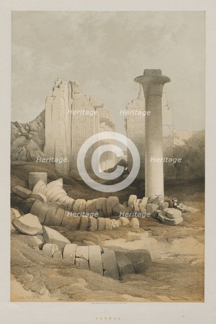 Egypt and Nubia, Volume II: Karnak, 1848. Creator: Louis Haghe (British, 1806-1885); F.G.Moon, 20 Threadneedle Street, London.