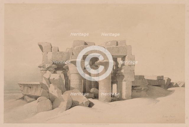 Egypt and Nubia: Volume II - No. 42, Ruins of Kom Ombo, 1838. Creator: Louis Haghe (British, 1806-1885).