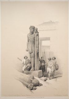 Egypt and Nubia: Volume II - No. 7, Colossi at Wady Saboua, 1838. Creator: Louis Haghe (British, 1806-1885)