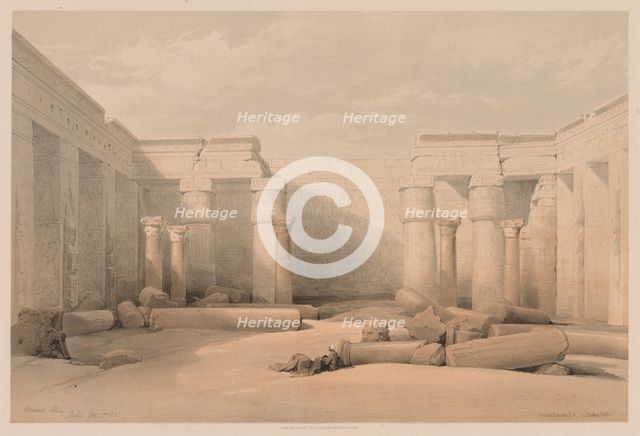 Egypt and Nubia: Volume II - No. 18, Medinet Abou, Thebes, 1832. Creator: Louis Haghe (British, 1806-1885).