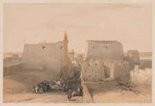 Egypt and Nubia: Volume II - No. 38, Grand Entrances to the Temple of Luxor, 1838. Creator: Louis Haghe (British, 1806-1885)