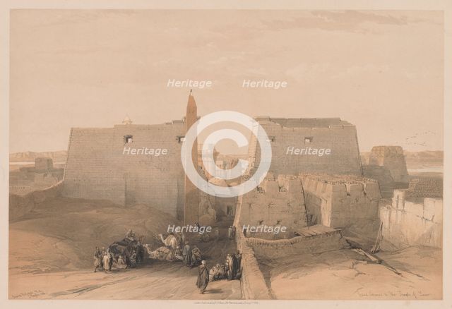 Egypt and Nubia: Volume II - No. 38, Grand Entrances to the Temple of Luxor, 1838. Creator: Louis Haghe (British, 1806-1885).