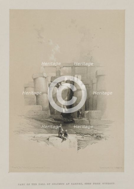 Egypt and Nubia, Volume II: Part of the Hall of Columns at Karnak, Thebes, 1847. Creator: Louis Haghe (British, 1806-1885); F.G.Moon, 20 Threadneedle Street, London.