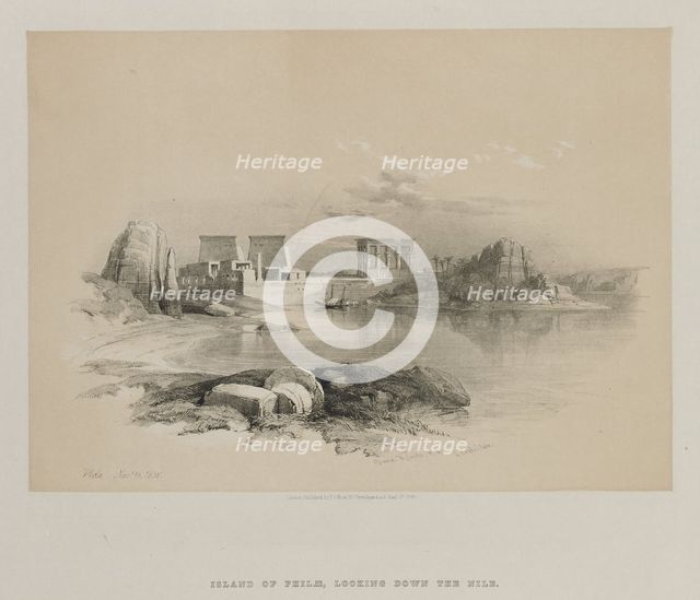 Egypt and Nubia, Volume II: Philae, 1848. Creator: Louis Haghe (British, 1806-1885); F.G.Moon, 20 Threadneedle Street, London.