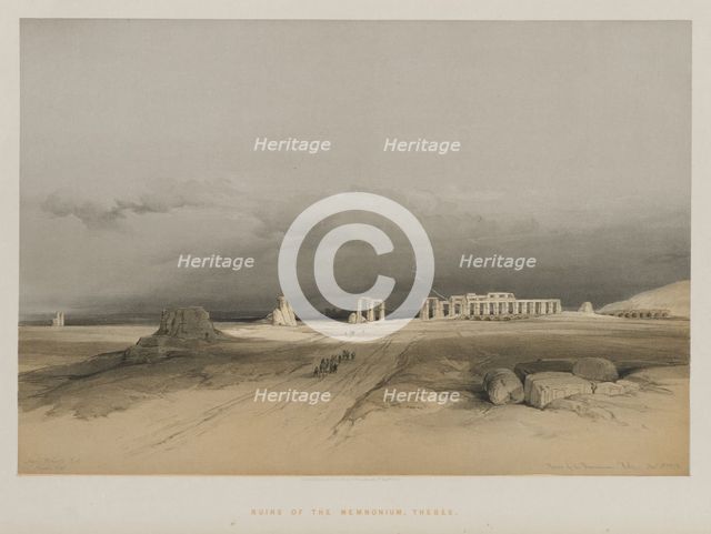 Egypt and Nubia, Volume II: Ruins of Memnonium, Thebes, 1847. Creator: Louis Haghe (British, 1806-1885); F.G.Moon, 20 Threadneedle Street, London.
