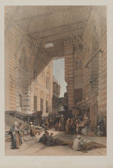 Egypt and Nubia, Volume III: Bazaar of the Silk Mercers, Cairo, 1848. Creator: Louis Haghe (British, 1806-1885); F.G.Moon, 20 Threadneedle Street, London