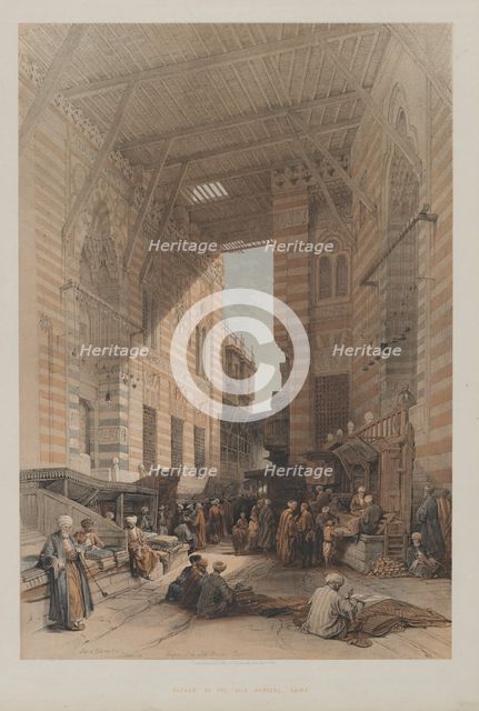 Egypt and Nubia, Volume III: Bazaar of the Silk Mercers, Cairo, 1848. Creator: Louis Haghe (British, 1806-1885); F.G.Moon, 20 Threadneedle Street, London.