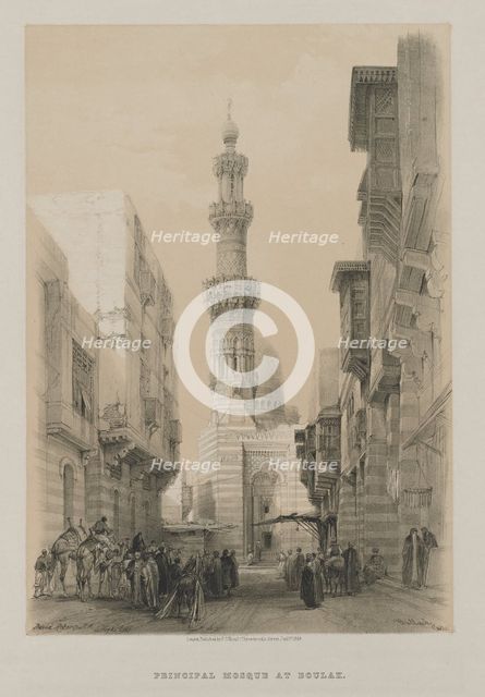 Egypt and Nubia, Volume III: Bullack, Cairo, c. 1846. Creator: Louis Haghe (British, 1806-1885); F.G.Moon, 20 Threadneedle Street, London.