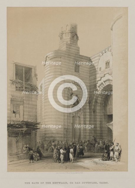 Egypt and Nubia, Volume III: Gate of the Metwaleys, Cairo, 1848. Creator: Louis Haghe (British, 1806-1885); F.G.Moon, 20 Threadneedle Street, London.