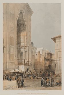 Egypt and Nubia, Volume III: Grand Entrance to the Mosque of the Sultan Hassan, 1849. Creator: Louis Haghe (British, 1806-1885); F.G.Moon, 20 Threadneedle Street, London