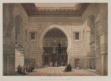 Egypt and Nubia, Volume III: Interior of the Mosque of the Sultan El Ghoree , 1849. Creator: Louis Haghe (British, 1806-1885); F.G. Moon, 20 Threadneedle Street, London
