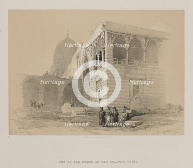 Egypt and Nubia, Volume III: One of the Tombs of the Khalifs, Cairo, 1848. Creator: Louis Haghe (British, 1806-1885); F.G.Moon, 20 Threadneedle Street, London.
