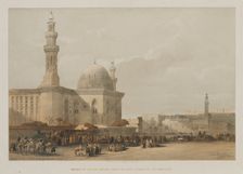 Egypt and Nubia, Volume III: Mosque of Sultan Hassan, from the Great Square of the Rameyleh, 1849. Creator: Louis Haghe (British, 1806-1885); F.G.Moon, 20 Threadneedle Street, London