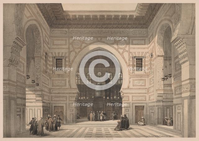 Egypt and Nubia: Volume III - No. 36, Interior of the Mosque of the Sultan El Ghoree, 1838. Creator: Louis Haghe (British, 1806-1885).