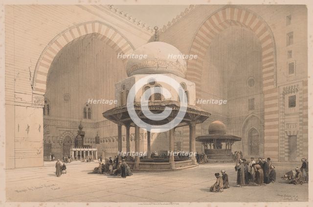 Egypt and Nubia: Volume III - No. 8, Mosque of Sultan Hassan, Cairo, 1838. Creator: Louis Haghe (British, 1806-1885).