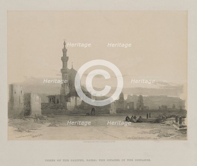Egypt and Nubia, Volume III: Tombs of the Caliph's, Cairo, 1848. Creator: Louis Haghe (British, 1806-1885); F.G.Moon, 20 Threadneedle Street, London.