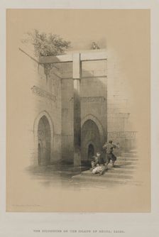 Egypt and Nubia, Volume III: The Nileometer. Island of Rhoda, 1849. Creator: Louis Haghe (British, 1806-1885); F.G.Moon, 20 Threadneedle Street, London
