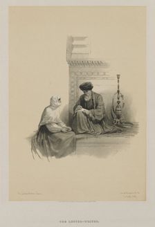 Egypt and Nubia, Volume III: The Letter-Writer, Cairo, 1849. Creator: Louis Haghe (British, 1806-1885); F.G.Moon, 20 Threadneedle Street, London