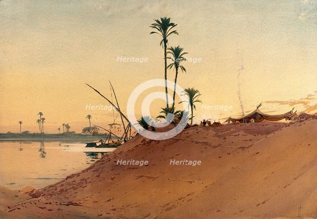 Egypt: banks of the Nile, 1900-1930. Creator: Augustus Osborne Lamplough.