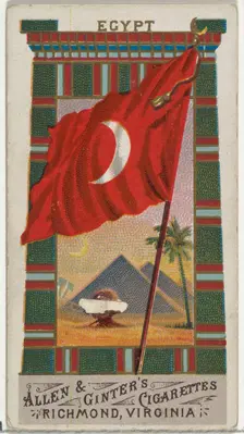 Egypt, from Flags of All Nations, Series 1 (N9) for Allen & Ginter Cigarettes Brands, 1887. Creator: Allen & Ginter