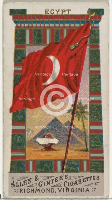 Egypt, from Flags of All Nations, Series 1 (N9) for Allen & Ginter Cigarettes Brands, 1887. Creator: Allen & Ginter.