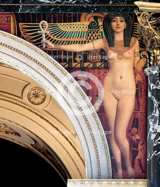 Egypt I. Spandrel above the grand staircase, Kunsthistorisches Museum, Vienna, 1890-1891. Artist: Klimt, Gustav (1862-1918)
