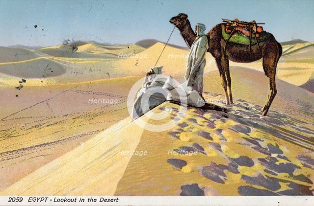Egypt - Lookout in the Desert, 1930s. Creator: Unknown.