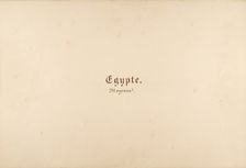 égypte, Nubie, Syrie: Paysages et Monuments, 1849-50. Creator: Maxime du Camp