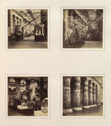 [Egyptian Court, Eastern Wall of Principal Court; Egyptian Court, Principal Facade tow..., ca. 1859. Creator: Attributed to Philip Henry Delamotte