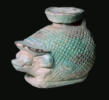Egyptian cosmetic vessel in the shape of a hedgehog