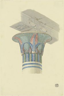 Egyptian capital with architrave, 1829. Creator: Friedrich Maximilian Hessemer