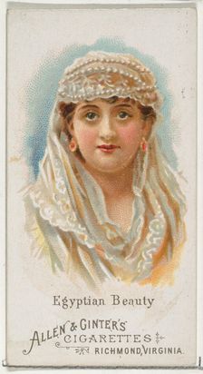 Egyptian Beauty, from World's Beauties, Series 1 (N26) for Allen & Ginter Cigarettes, 1888., 1888. Creator: Allen & Ginter