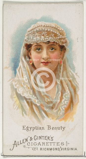 Egyptian Beauty, from World's Beauties, Series 1 (N26) for Allen & Ginter Cigarettes, 1888., 1888. Creator: Allen & Ginter.