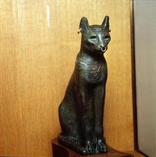 Egyptian Bronze Cat, Sacred to the Goddess Bastet, Roman Period. c664BC-332 BC