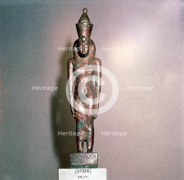 Egyptian bronze, Goddess Mut, Theban Mother-goddess, 18th Dynasty, c1550BC-1298BC.  Artist: Unknown.