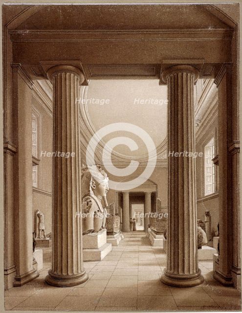 Egyptian Gallery in the British Museum, London, c1840. Artist: Robert Havell 