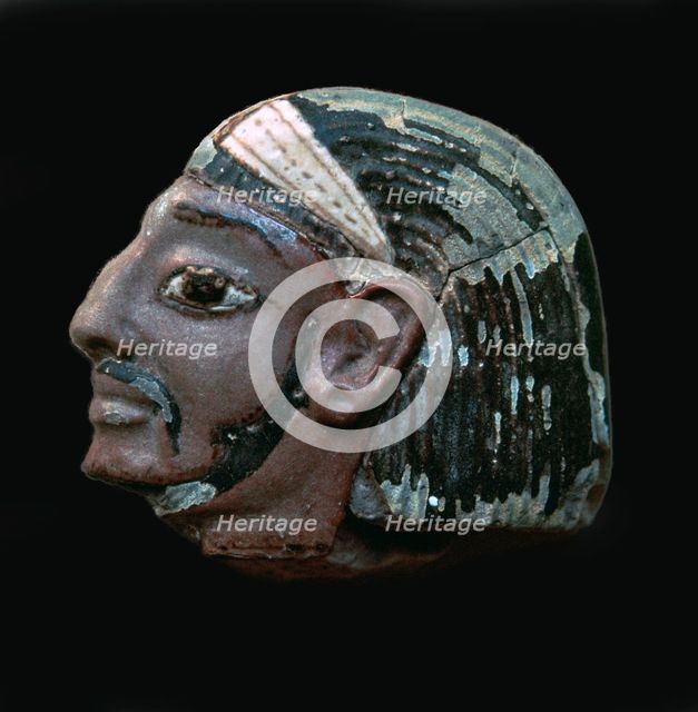 Egyptian glazed relief of a Hittite slave. Artist: Unknown