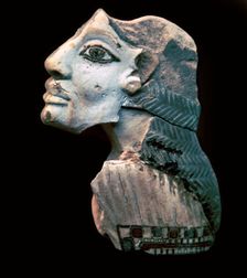 Egyptian glazed relief of a Lybian captive