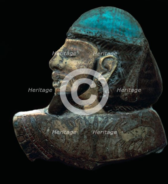 Egyptian glazed relief of a Phoenician slave. Artist: Unknown