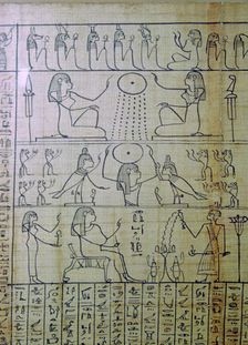 Egyptian depiction of a funeral and entrance into the underworld, Papyrus of Ani