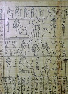 Egyptian depiction of a funeral and entrance into the underworld, Papyrus of Ani