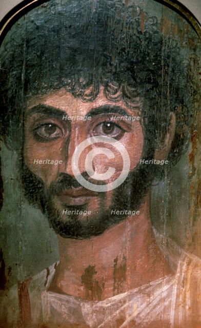 Egyptian Fayum portrait of a man, Roman Period. 2nd century AD. Artist: Unknown