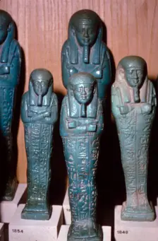 Egyptian Faience Shabti-Figures from a Tomb